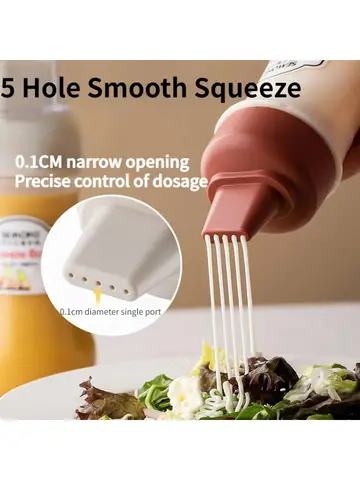Porous Squeeze Sauce Bottle,350ML Tomato Honey Salad Dressing Container,Kitchen Condiment Dispenser for Ketchup,BBQ Sauces, Oil