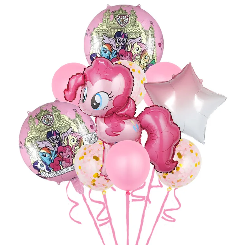 Baolima aluminum film balloon cartoon rainbow pony children\'s toy birthday party decoration set