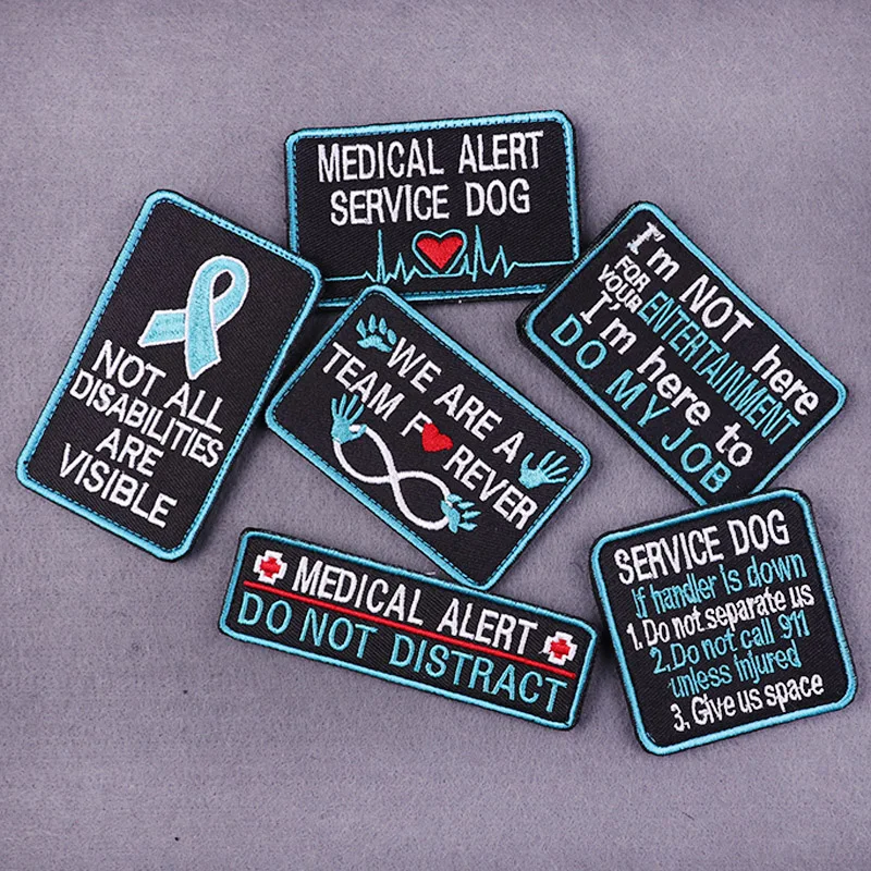 Service Dog Hook Loop Patch On Clothes Medical Logo Hook And Loop Patches Medical Alert Sewing Patches For Clothing Badges