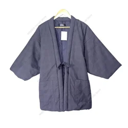 Japanese Hanten Jacket Men Winter Thick Padded Warm Kimono Cardigan Homewear Japan Style Traditional Clothes Haori Homme Tops