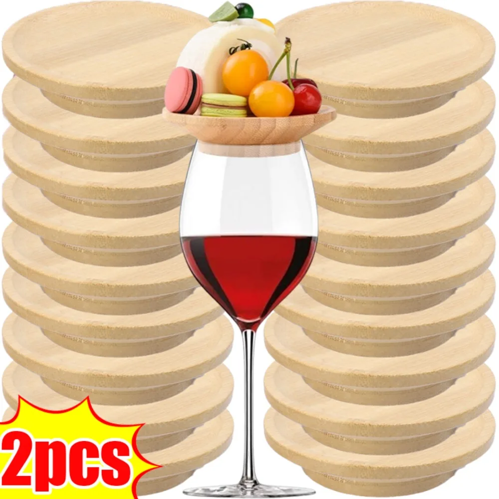 Wooden Wine Glass Topper Easily Clean Leakproof Charcuterie Board Toppers Cup Top Decoration Home Party Camping Picnics Supplies