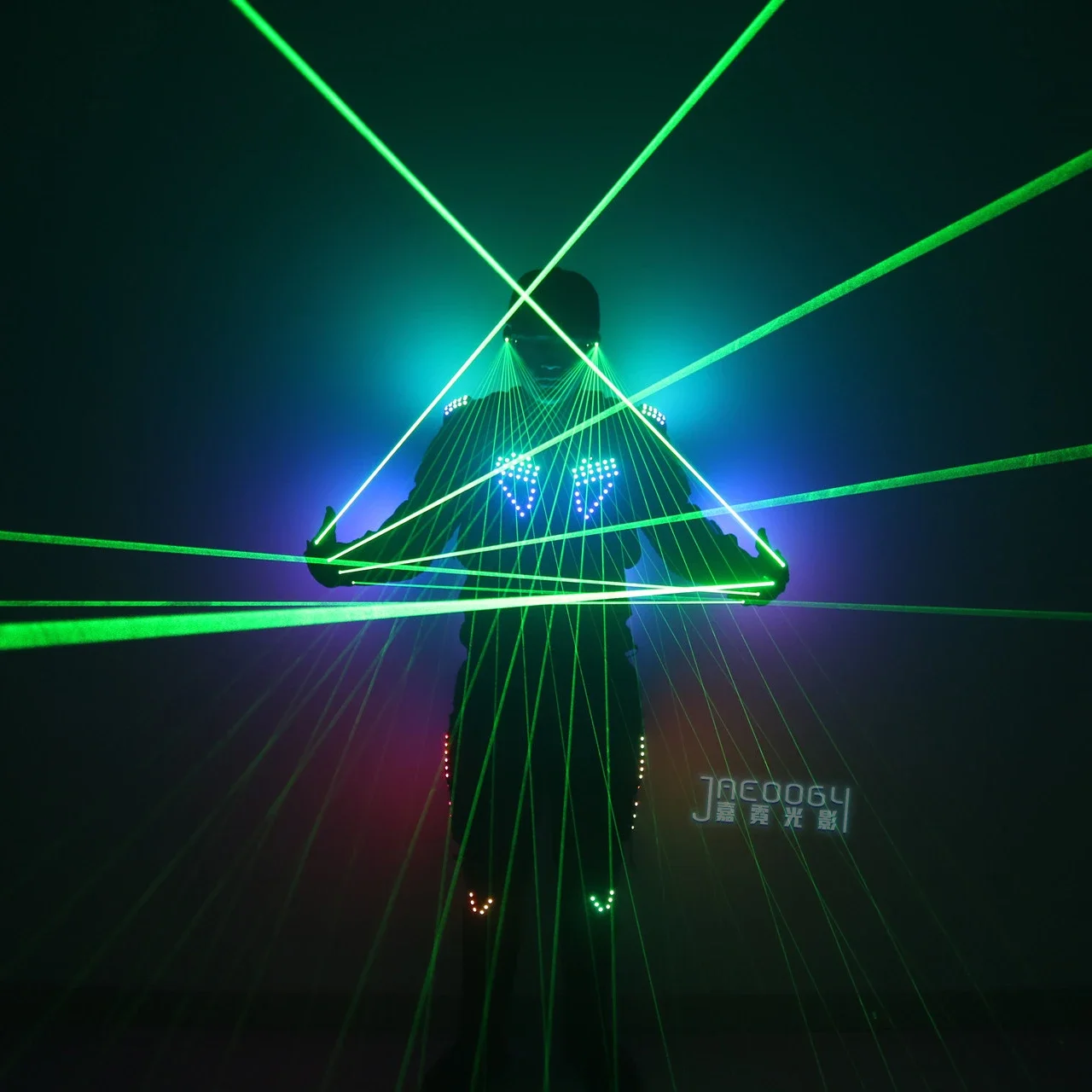 LED Robot Armor Men Robot Futuristic Light up Stage Performance Wear Laser Gloves Full Color Dance Clothes Circus 2026