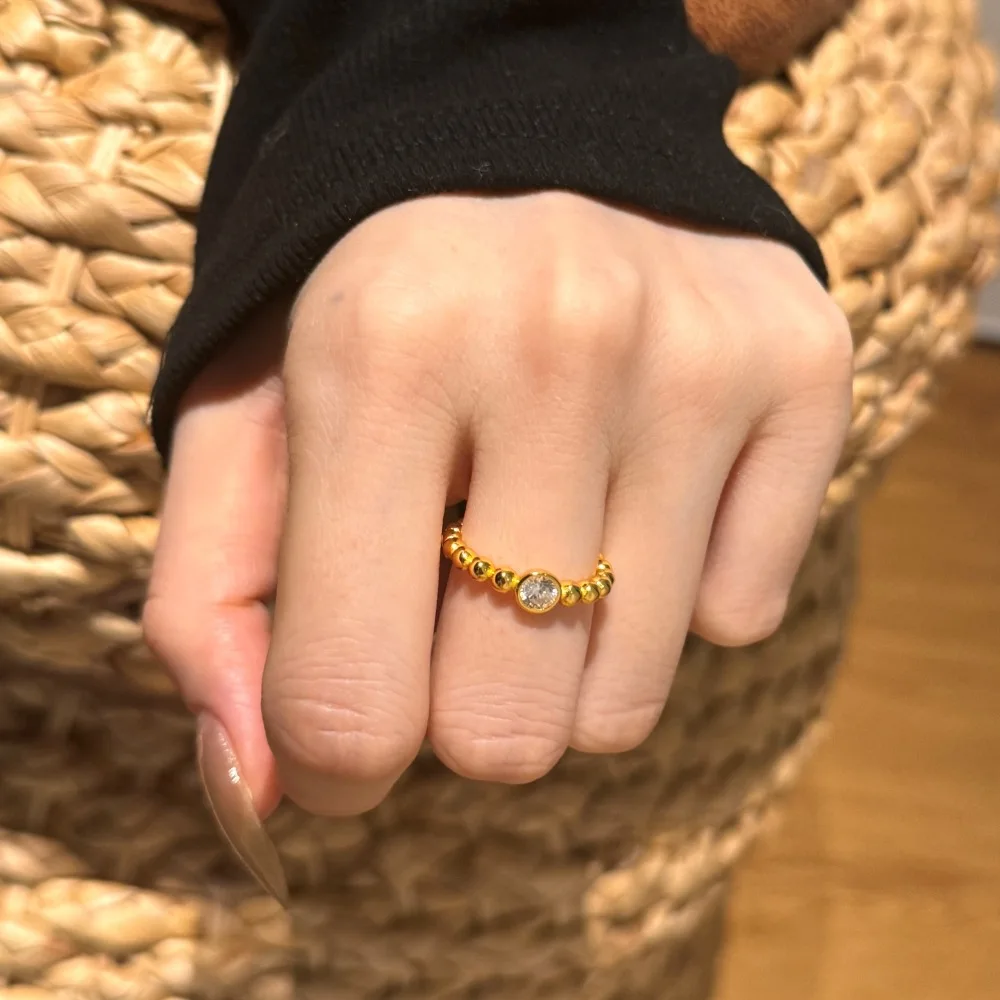 

New S925 Silver Ring Women's Bubble Bead Exquisite Cute Fragrance Versatile Daily Women's Closed Ring