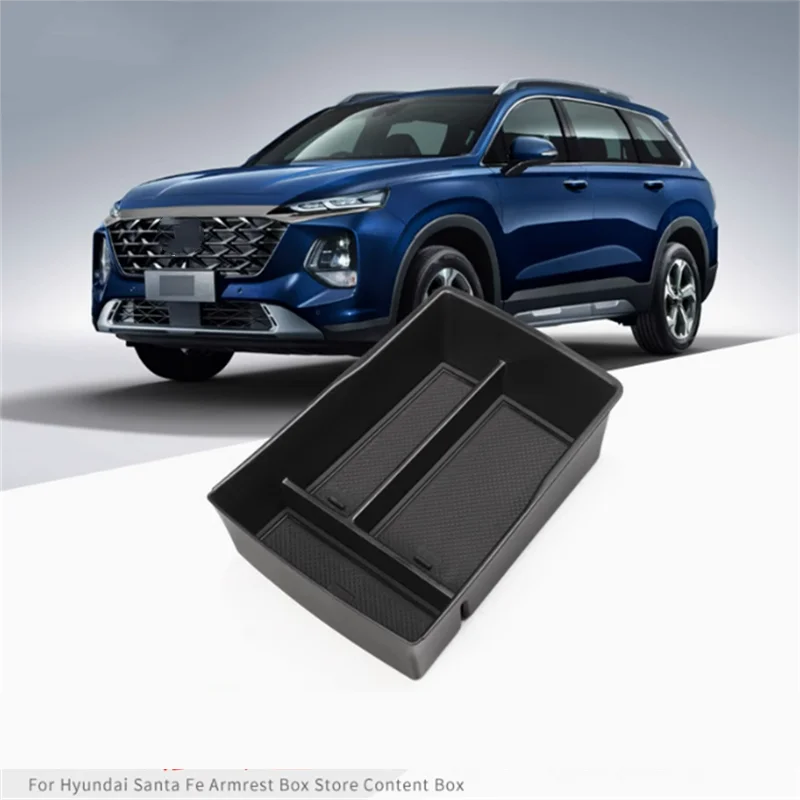 

Для Hyundai Santa Fe SantaFe 2023 2024 аксессуары для интерьера центральный ящик для хранения поддон подлокотник контейнер крышка