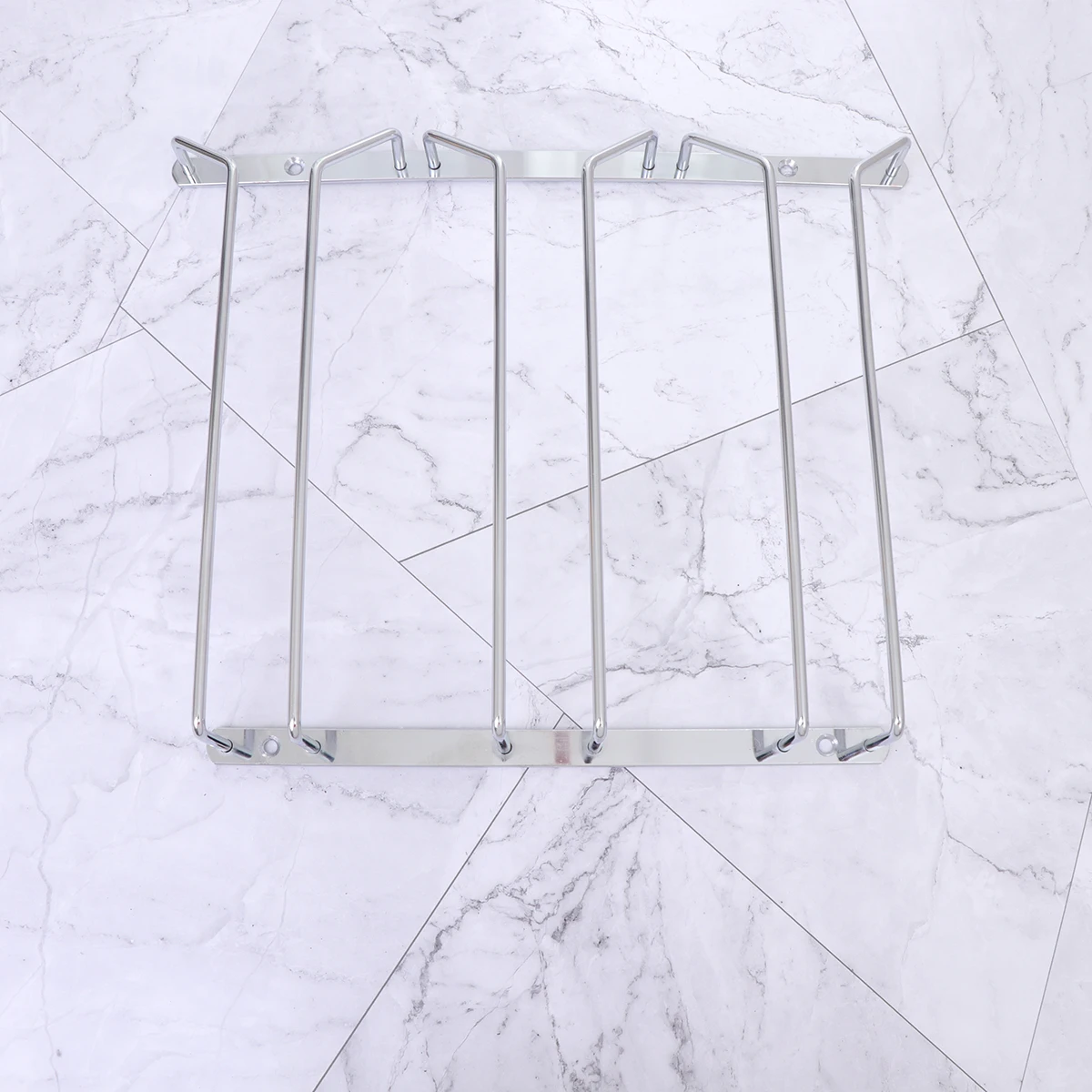 

Goblets Hanging Rack Under Cabinet Glass Holder Stemware Organizer for Bar Kitchen (Three Rows)