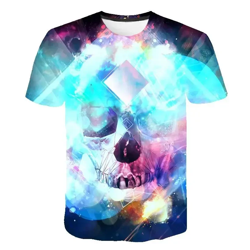 Sommer neue Männer T-Shirt 3d gedruckt lila Galaxie Muster interessante Mode lässig kreativ verkaufen Männer kurz ärmel ige Top