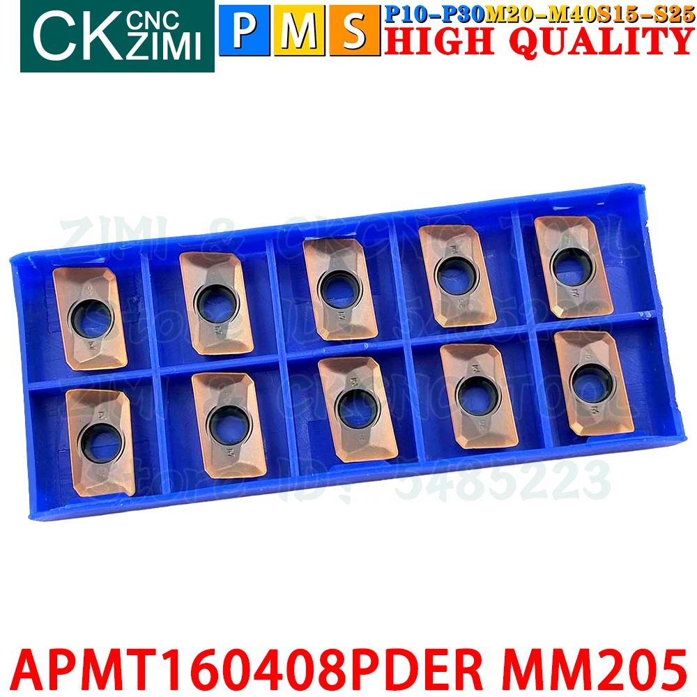 APMT160408PDER MM205 APMT 160408 PDER Carbide inserts Square shoulder milling Inserts CNC Indexable tools for stainless steel