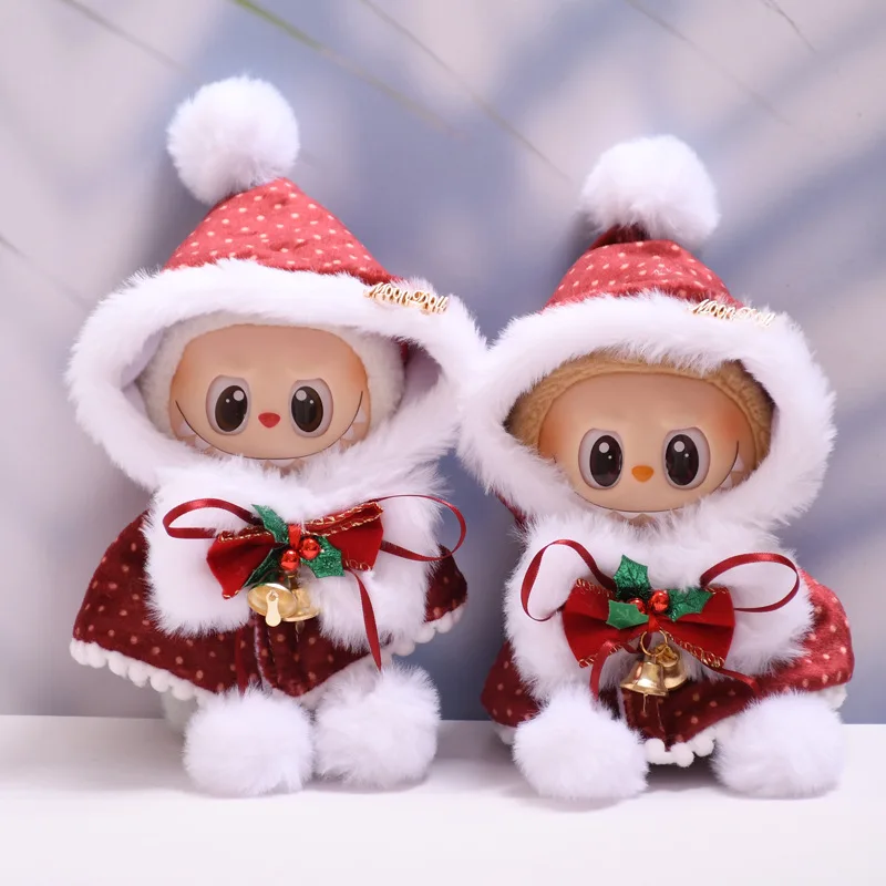 

Для V1 V2 V3 LABUBU кукольная одежда рождественские наряды LABUBU меховой шар плащ смена костюма кукольная одежда аксессуары для кукол