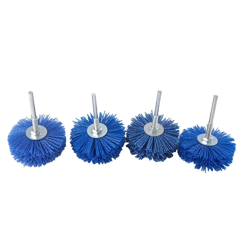 

YWDZ-4 Pieces 80X30x6mm Drill Abrasive Wire Grinding Wheel Nylon Bristle Polishing Brush For Wood Furniture Mahogany Finish