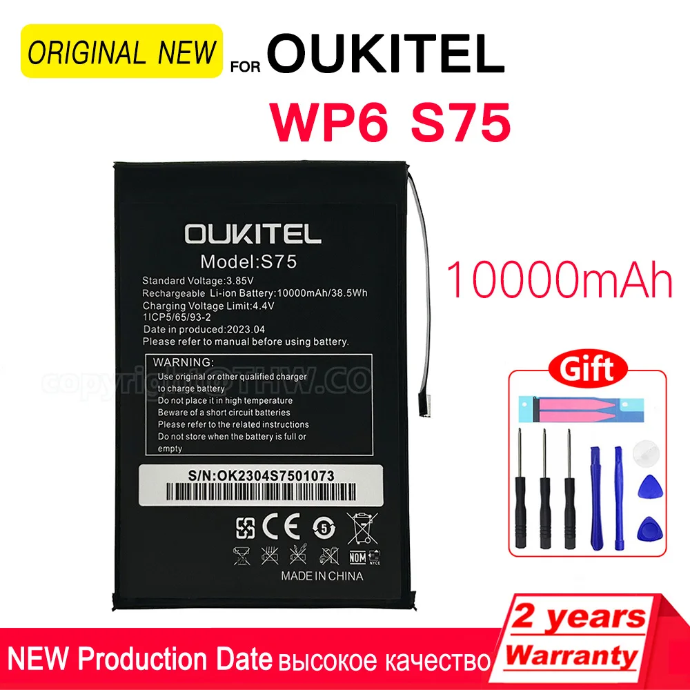 

100% Original 10000mAh Replacement Battery for OUKITEL WP6 OUKITEL S75 High capacity Quality Battery Batteria+Gift+Track Code