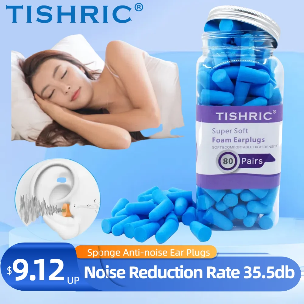 

80 Pairs Sponge Sleeping Ear Plugs Earplugs Anti-noise Ear Plugs Noise Reduction Rate 35.5db Ear Protection
