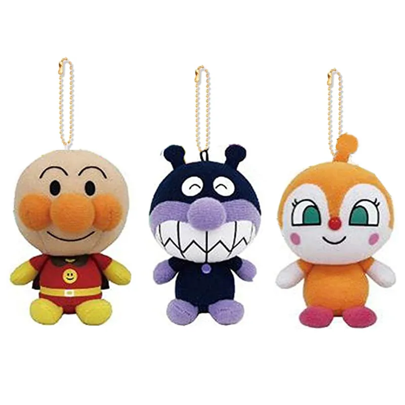 New Cute Anpanman Baikinman Dokin-ChanPlush Key chains  Kids Stuffed Toys For Children 12CM