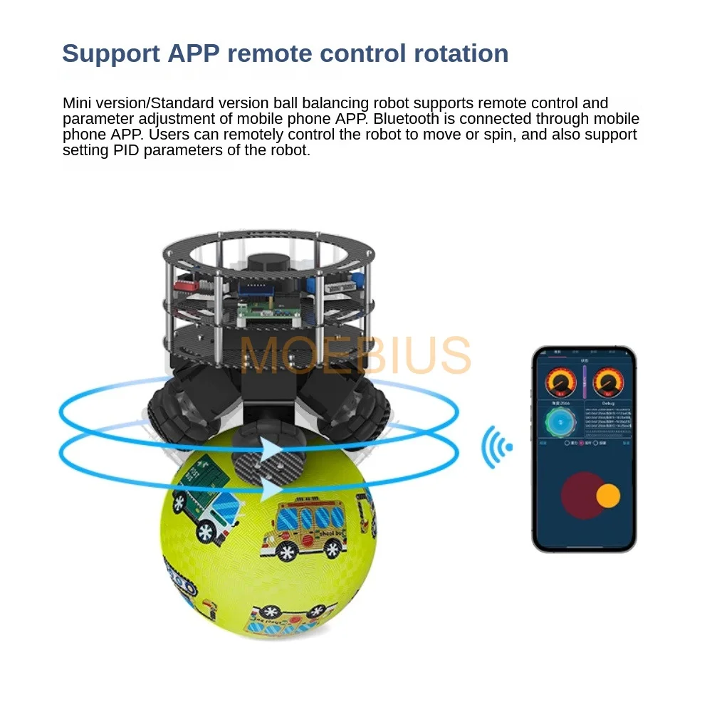 Ballbot STM32 Ball Balance Robot PID LQR App Regolazione dei parametri e modulo gruppo ruota Open Source