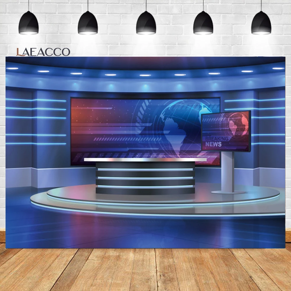 News Broadcast Studio Photography Background TV Window Video Stage Newborn Portrait Photo Backdrops for Photographers