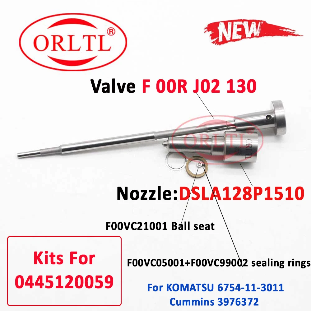 ORLTL 0445120059 Diesel Injector Repair kits Nozzle DSLA128P1510 Valve F00RJ02130 for Cummins 3976372 4945969  0 445 120 059