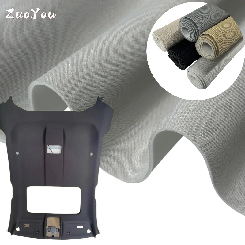 

Car Roof Cloth Interior Renovation Repair Non-Adhesive Car Mesh Fabric with Sponge Headliner Simple Operation DIY Decoration