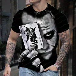 Joker 3D Print T-shirt for Men Summer Streetwear Fashion Round Neck Short Sleeve Oversized Women's Men's Casual Sports Clothing