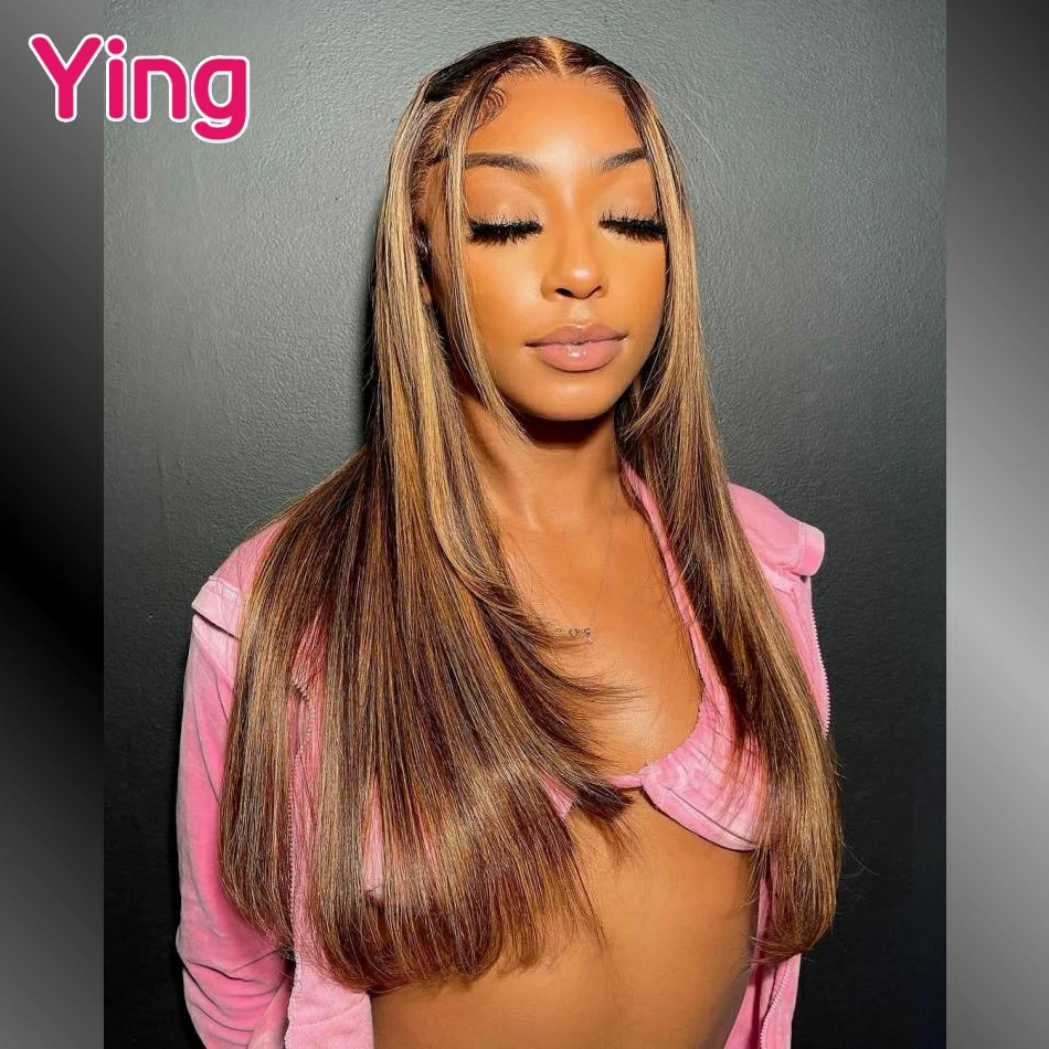 Highlight Brown Coffee Colored 12A Bone Straight 13x4 13x6 Lace Frontal Human Hair Wig 200% PrePlucked 6X4 Lace Closure Wigs