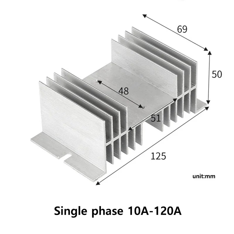 Single Phase Solid State Relay SSR Aluminum Heat Sink Dissipation Radiator Heatsinks Suitable For 10A to 120A Relay