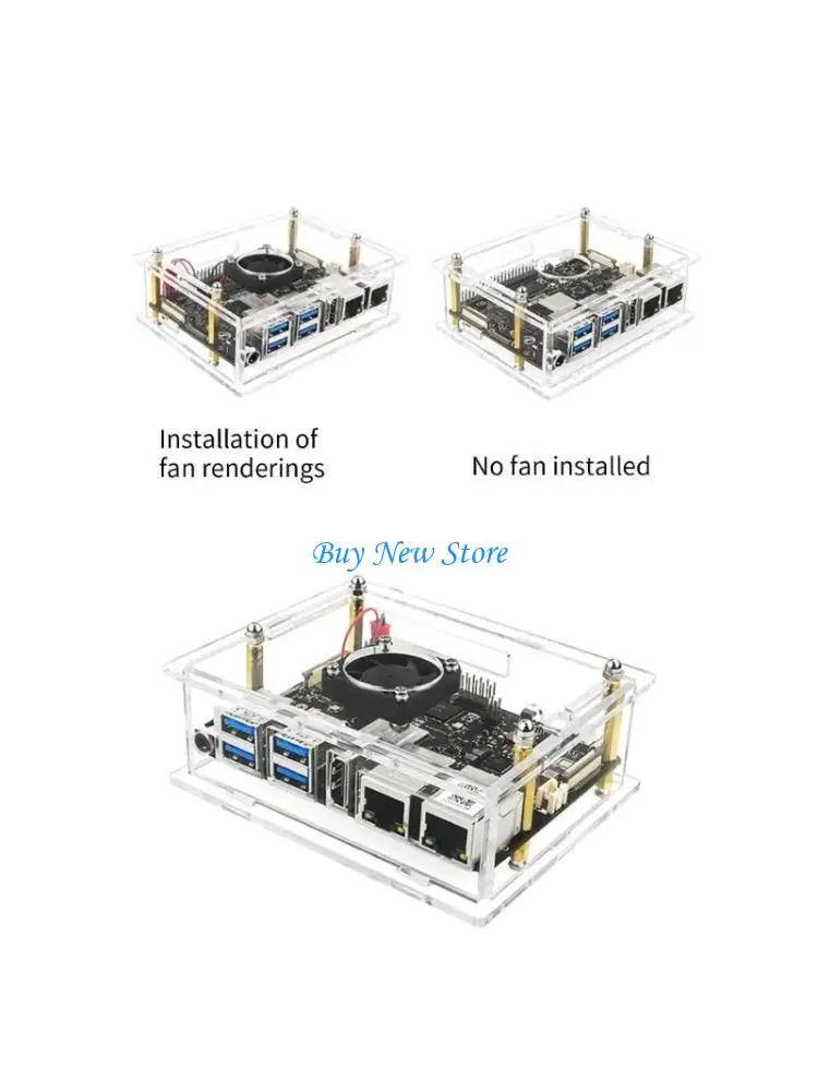 

20ce четкий акриловый корпус для VisionFive2 RISC-V Poard с охлаждающим вентилятором и радиатором