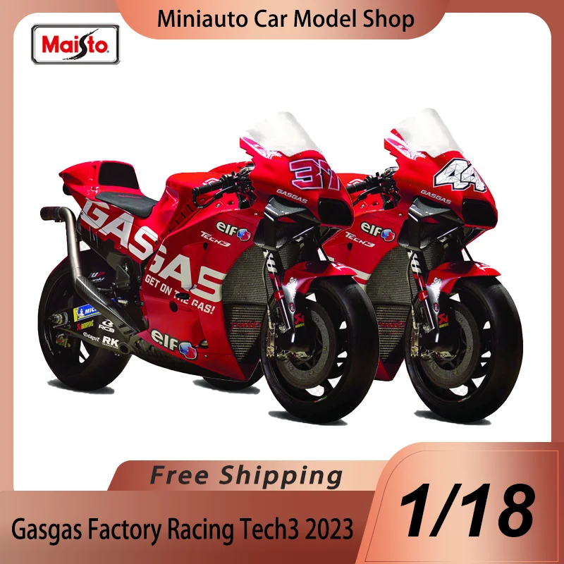 New In Stock Maisto 1:18 Moto Gp Gasgas Alloy Miniature Diecast Model 2023 Moto Gp New Team Gasgas #37 #44 Toys Christmas Gift