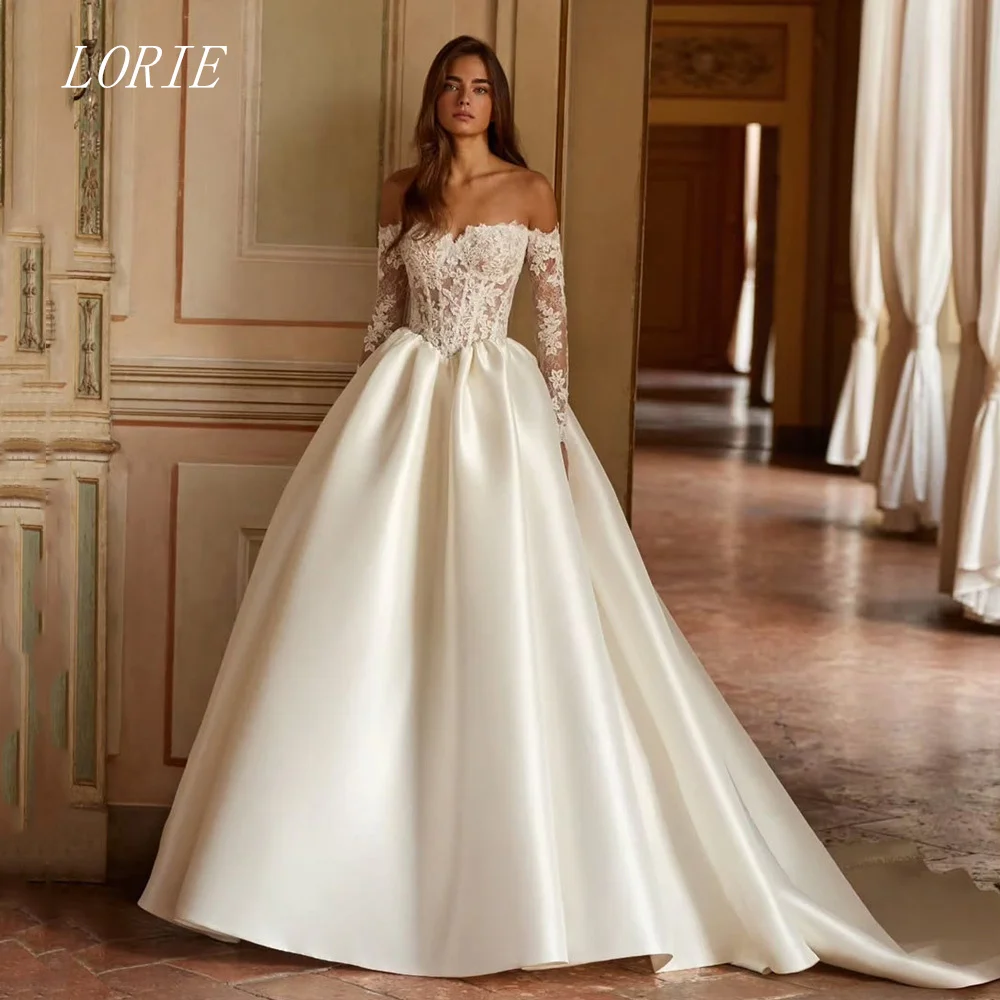 

LORIE Luxury Corset A Line Civil Wedding Dress Lace Bridal Dresses Off The Shoulder Engagement Wedding Gown Customized 2026