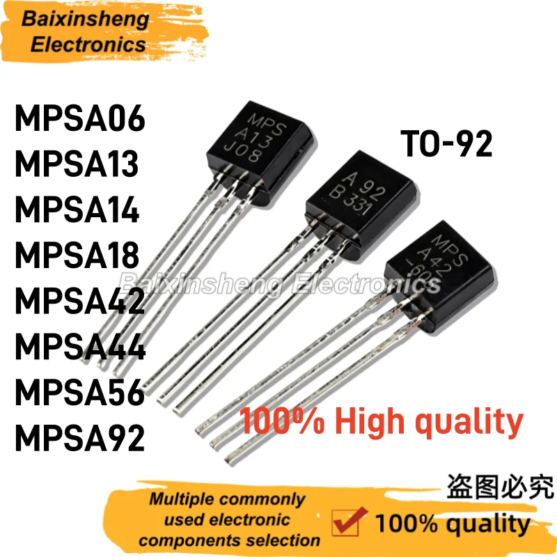 50PCS MPSA06 MPSA13 MPSA14 MPSA18 MPSA42 MPSA44 MPSA56 MPSA92 TO-92 Darlington Transistor