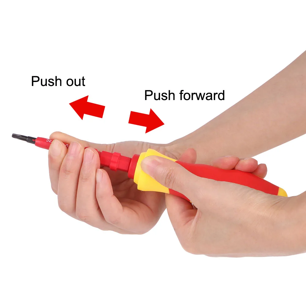 8pcs Chrome vanadium steel Insulated Screwdriver Set Electrician Repair Tools Kit Interchangeable Blade
