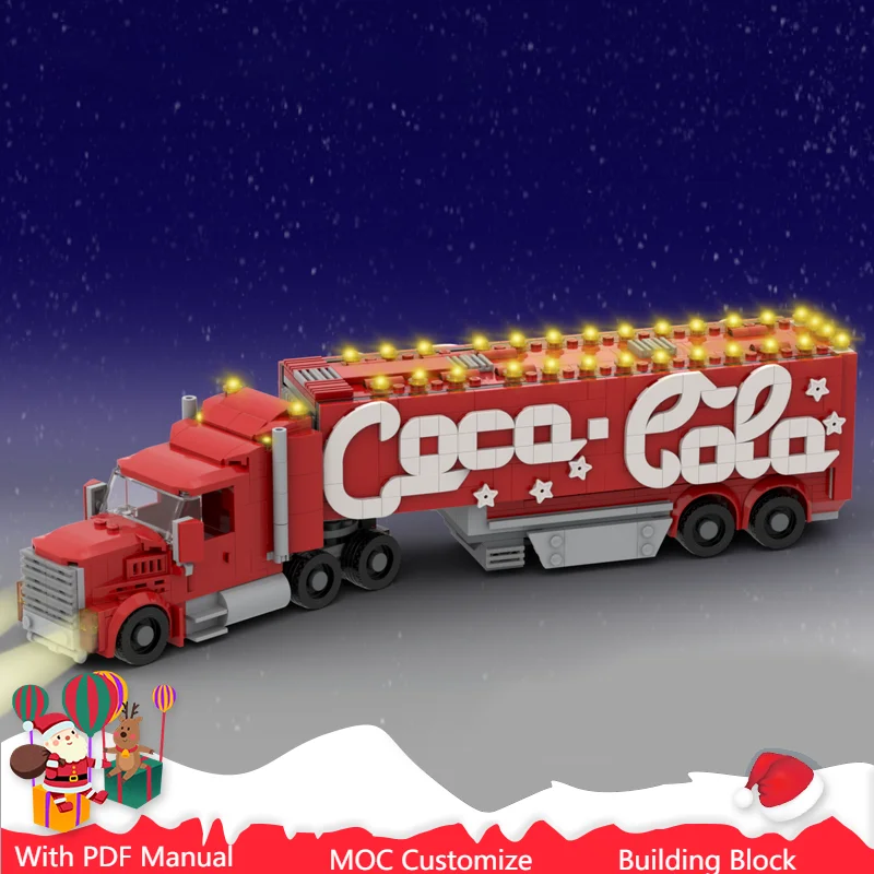 

Popular 927 PCS Cola Sales Cart Model Customized Building Block Creative Toy Birthday Christmas Festival Gift For Kids Adults
