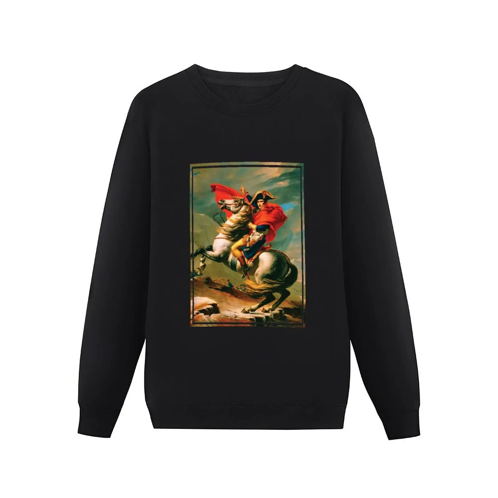 Napoleon at the Great St. Bernard by Jacques Louis David Pullover Hoodie japanese style anime clothing graphic sweatshirts