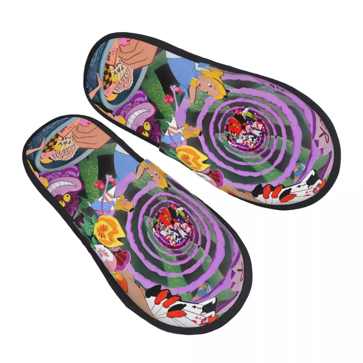 

Custom Print Women Alice In Wonderland House Slippers Soft Warm Cartoons Memory Foam Fluffy Slipper Indoor Outdoor Shoes