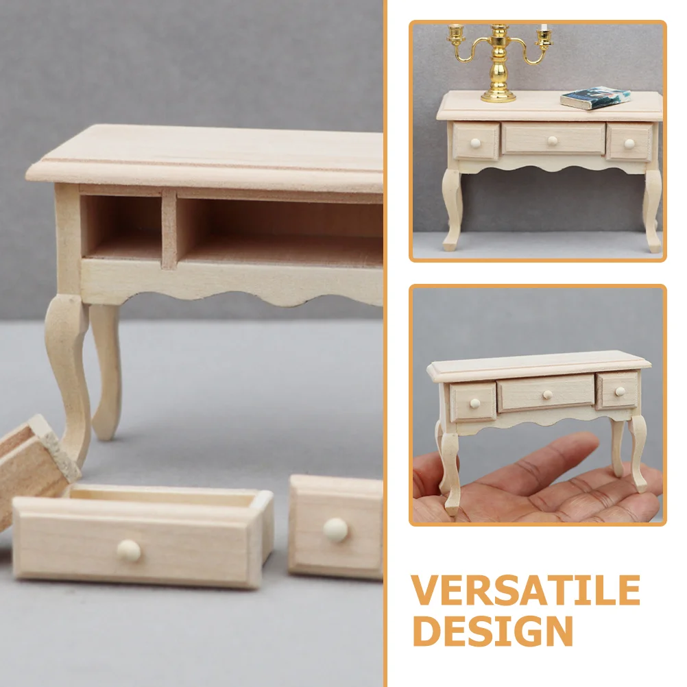 Dollhouse Table Wood Miniature Dining Table Wooden Furniture Dolls House Accessories mini dolls table