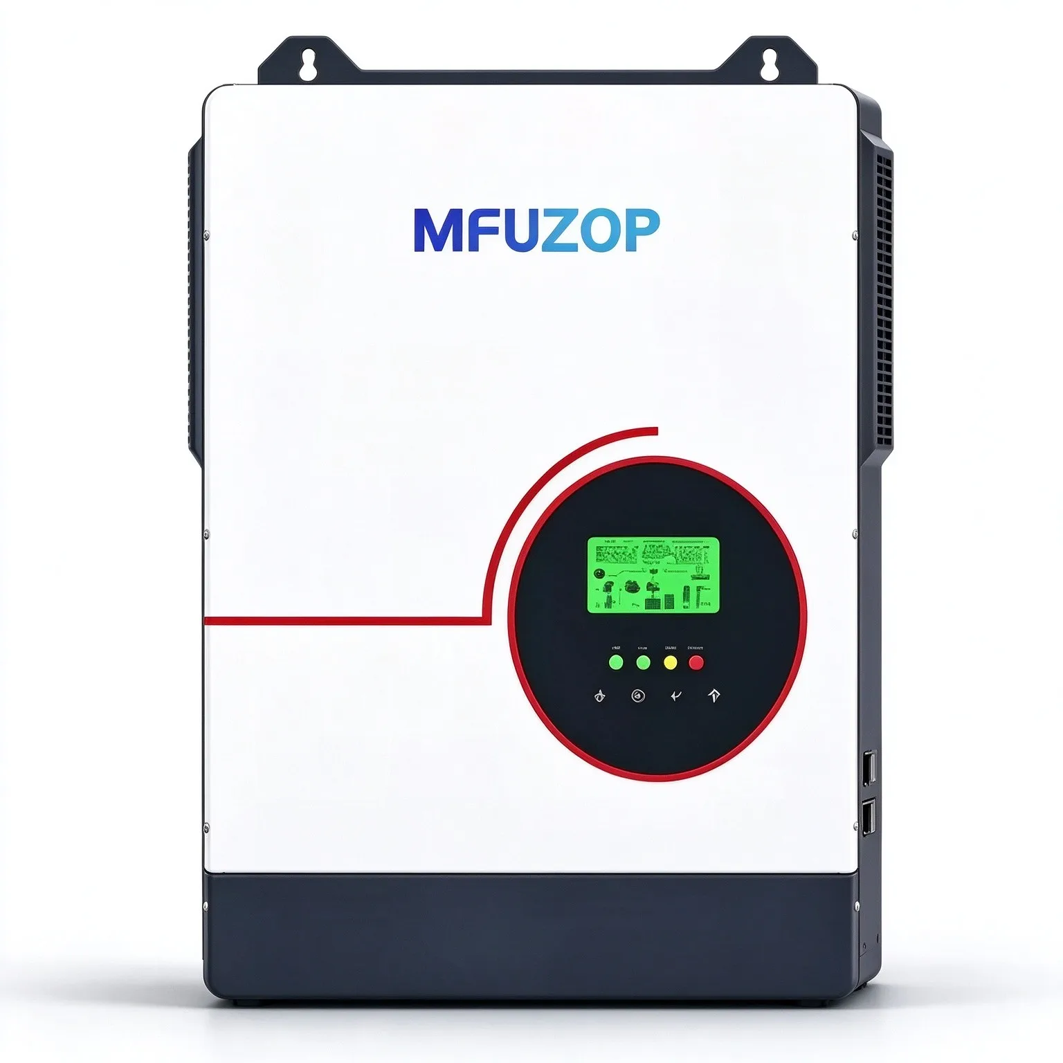 MFUZOP Hybrid Solar Inverter, 24V/48V Pure Sine Wave Off Grid On Grid Inverter with Built-in MPPT Solar Charge Controller for Home PV Energy Storage Backup Power