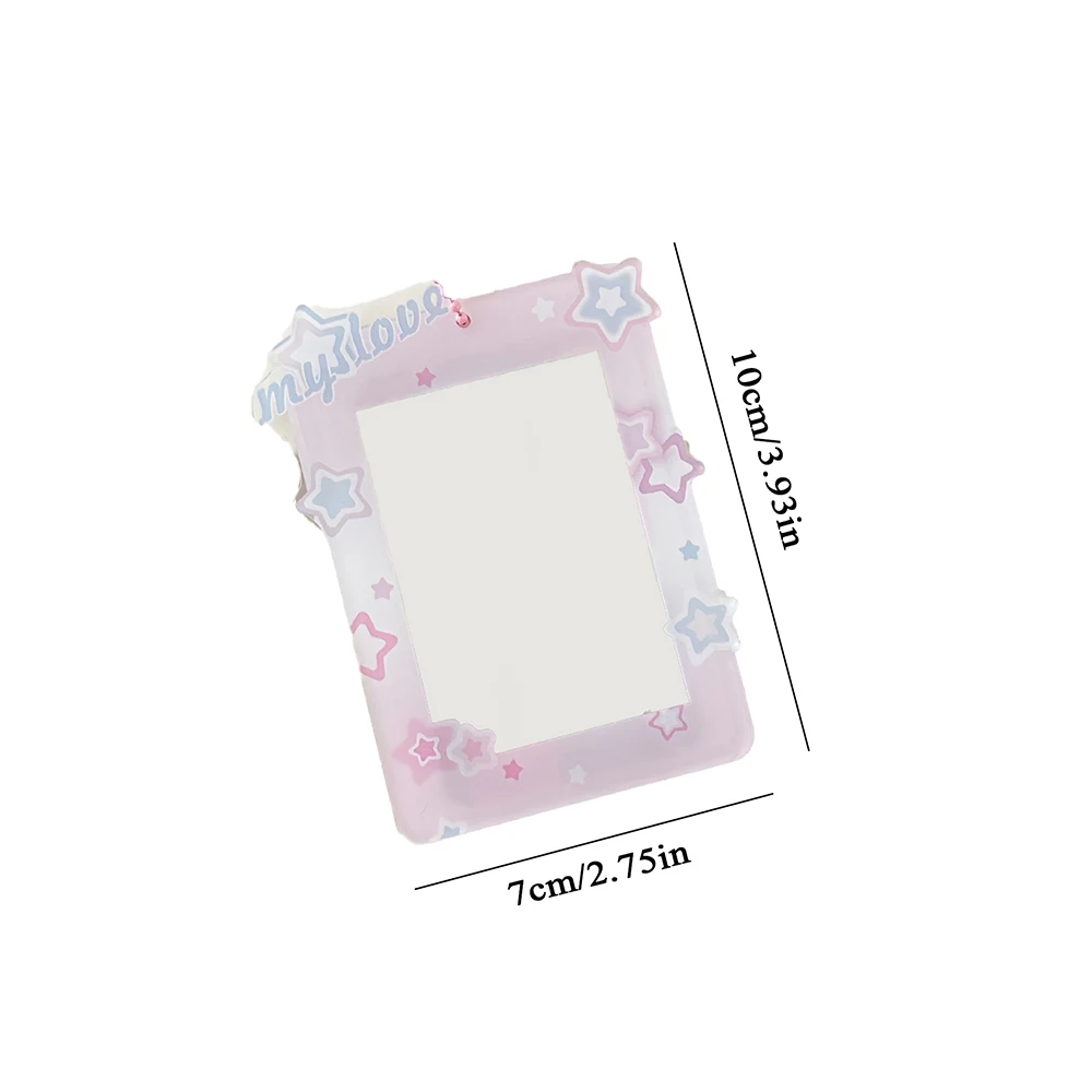 Acrylic Cute Star Card Sleeve Storage Pendant Photo Holder Pendant Card Holder Display Photo Protection Sweet Cartoon