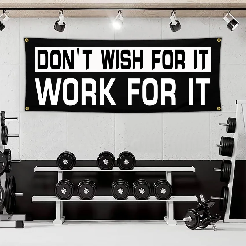 Inspirational Discipline Gym Flag 24x72 Inch Motivational Banner Fitness Wall Decor for Bedroom Home Office Workout Space