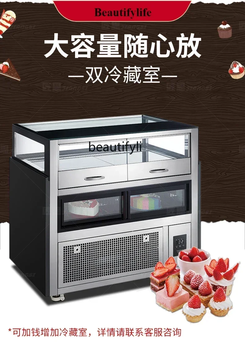 Asmt42  Display cabinet Commercial dessert West Point cake Refrigerated cabinet Air-cooled single-layer right-angle boutique cab