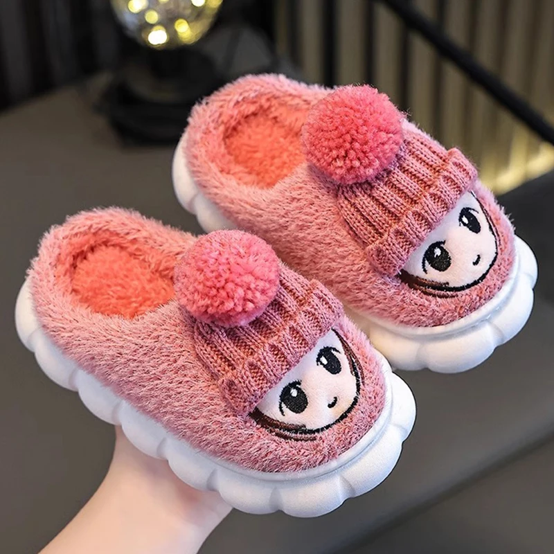 Winter children\'s cotton slippers boys\' cartoon indoor and outdoor home furnishings baby warmth girls\' cotton slippers