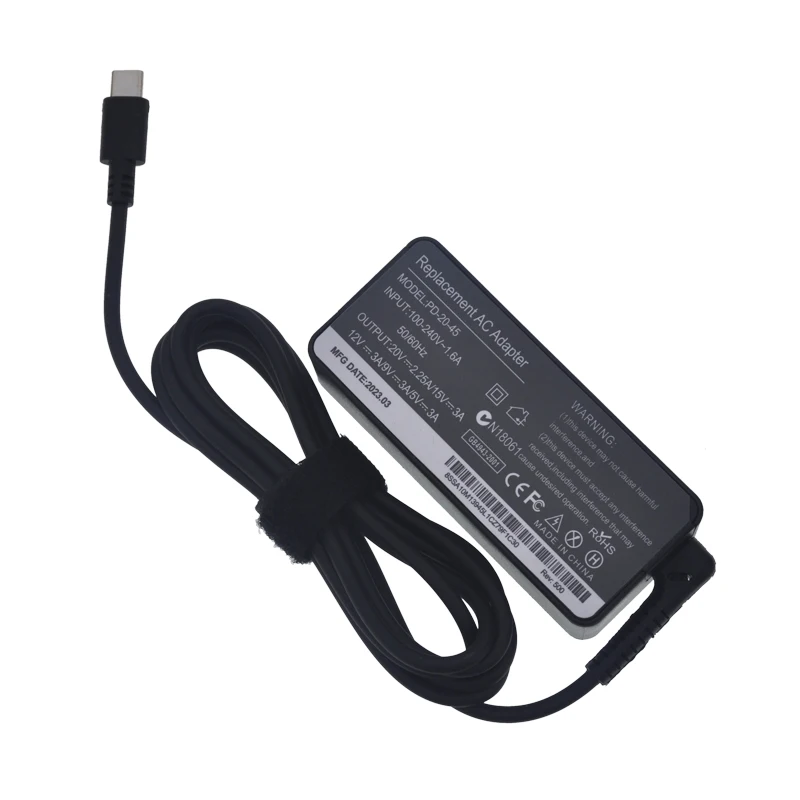 45W 20V 2.25A USB C Laptop Charger for Chromebook C330 ThinkPad T480 Yoga 720S-13IKB 720S-13ARR AC Adapter Series 00HM666