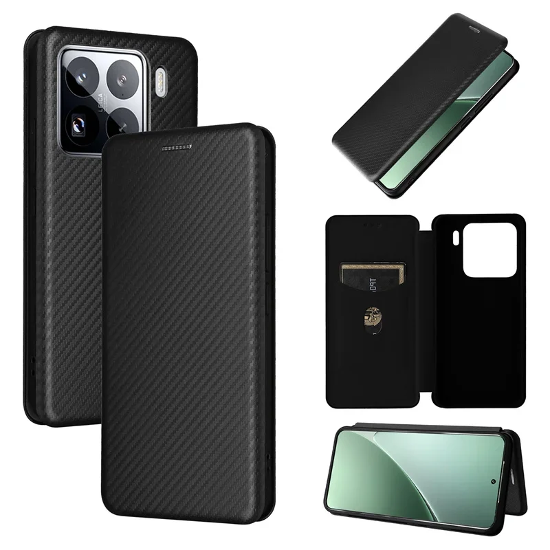 

For Mi Xiaomi 15 2024 Cover Luxury Carbon Fiber Skin Magnetic Adsorption Full Case For Xiaomi 15 Phone Bags