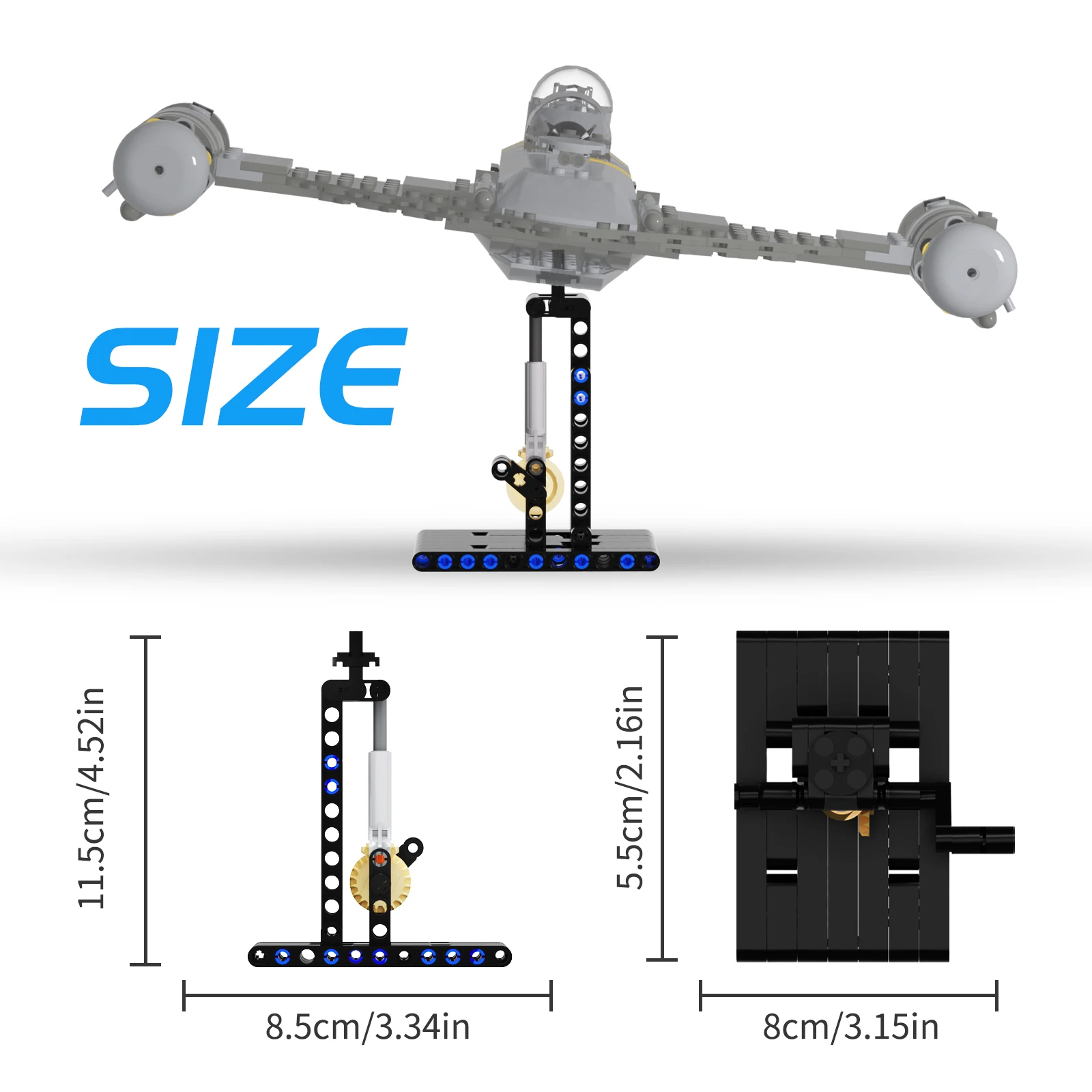 MOC-Soporte de exhibición para avión de N-1 espacial, juego de bloques de construcción para caza, soporte de ángulo ajustable 75235, modelo de ladrillos, juguetes, regalos