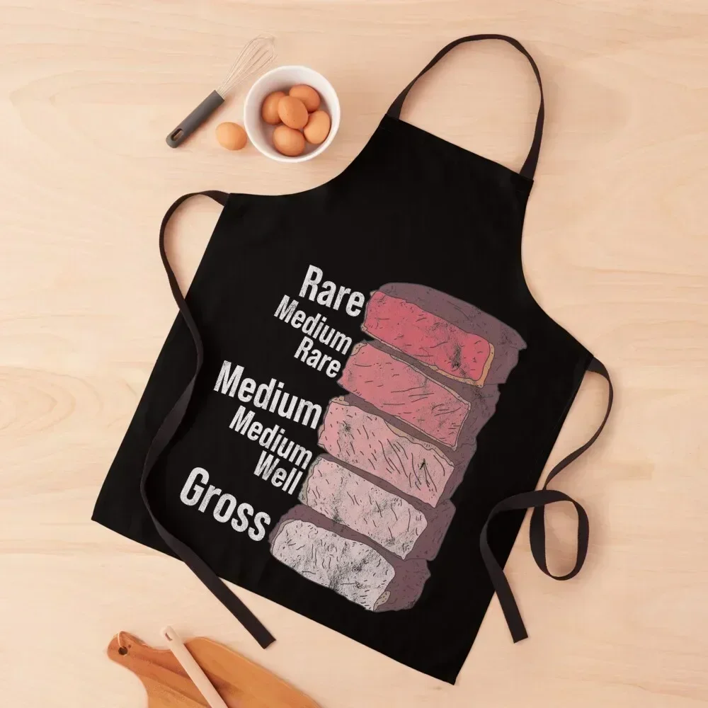 

Distressed Rare Steak - Steakhouse Guide - BBQ Grillmaster Apron carpenter Kitchen Things For Home Waterproof For Woman Apron