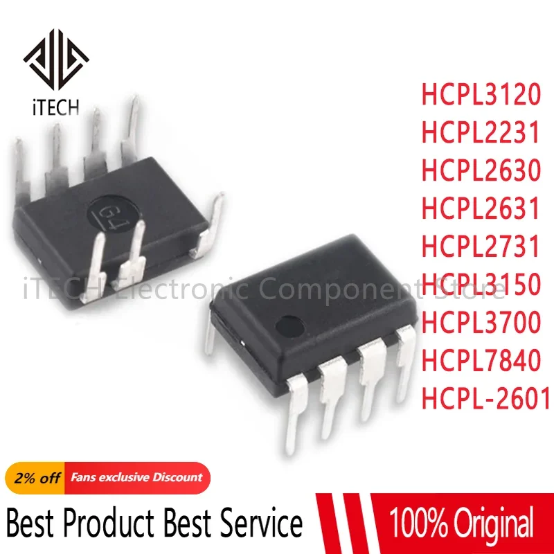 10PCS HCPL3120 HCPL-3120 DIP-8 FOD3120 HCPL-3700 HCPL-2231 HCPL2630 HCPL-2630 HCPL-7840 HCPL-2631 HCPL-3150 HCPL-2731 HCPL-2601