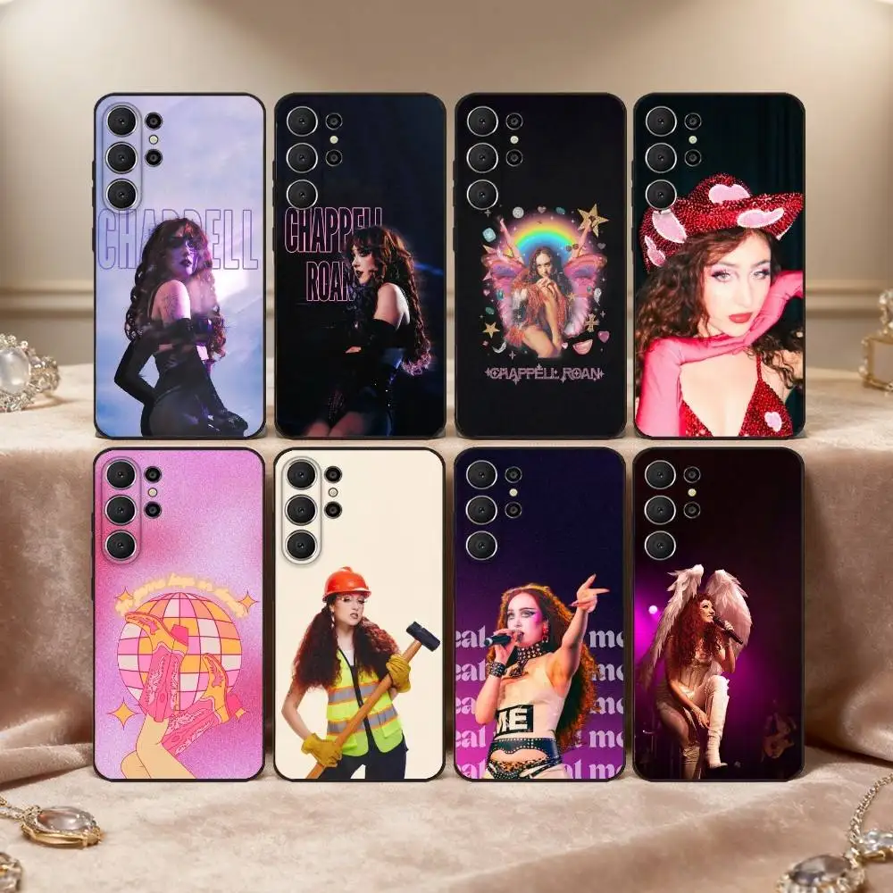 Funda de teléfono C-C-Chappell R-Roan para Samsung S26,S25,24,23,22,30,21,10,9,Ultra,Plus,Lite,FE, funda negra suave