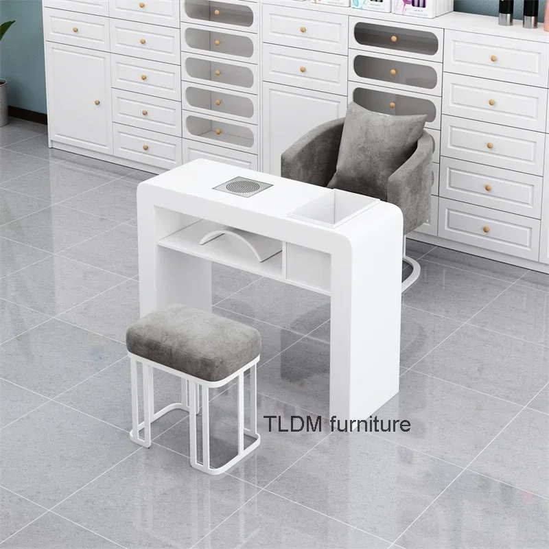 Simple Modern Nail Table Speciality White Vacuum Design Nail Table Nordic Japanese Mesa Manicura Profesional Furniture