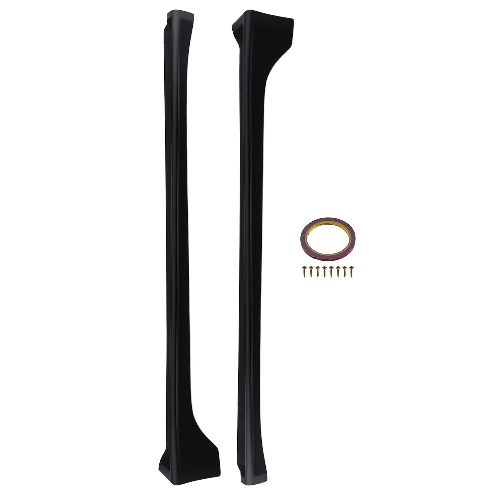 

Комплект боковых накладок (юбок) для Mitsubishi Lancer 08-17, черный ABS, удлинители порогов