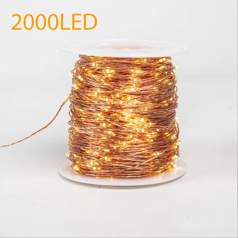 200M Copper Wire String Fairy Lights Garland Outdoor Garden Waterproof Decoration Holiday Lighting For Christmas Halloween Party