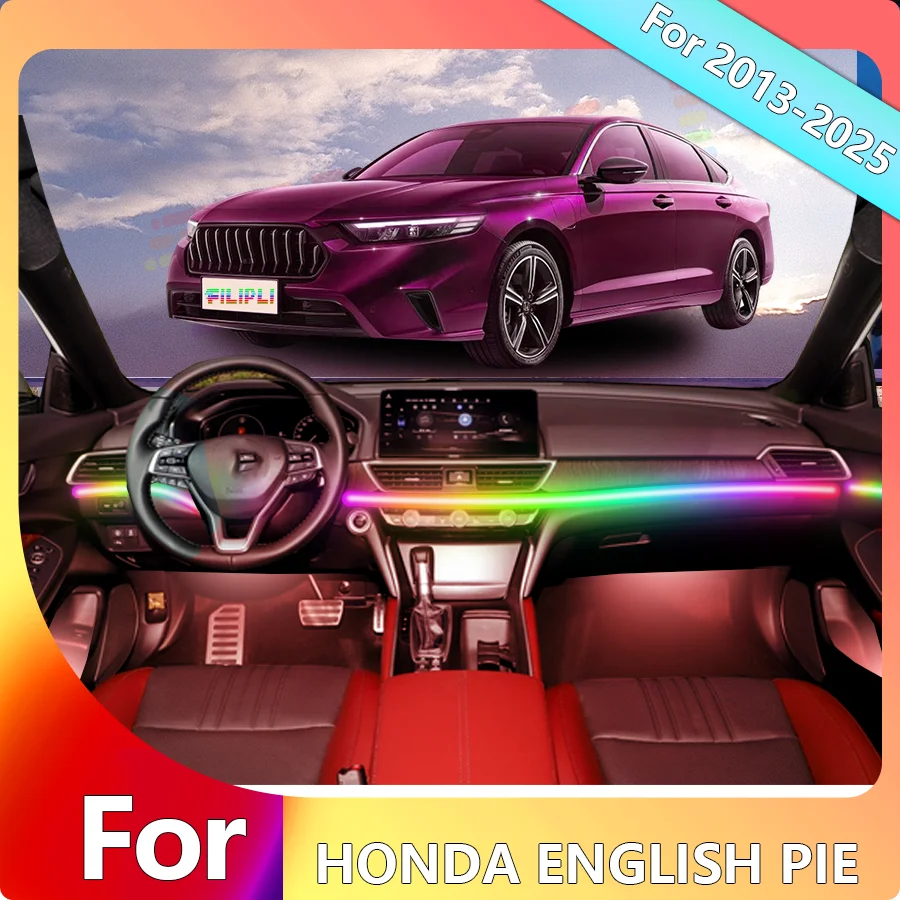 

FILIPLI For 2021 For Honda English Pie Ambient Light Car Gadgets Decorations Accessories 64 Colors Car Decoration Led App Remote