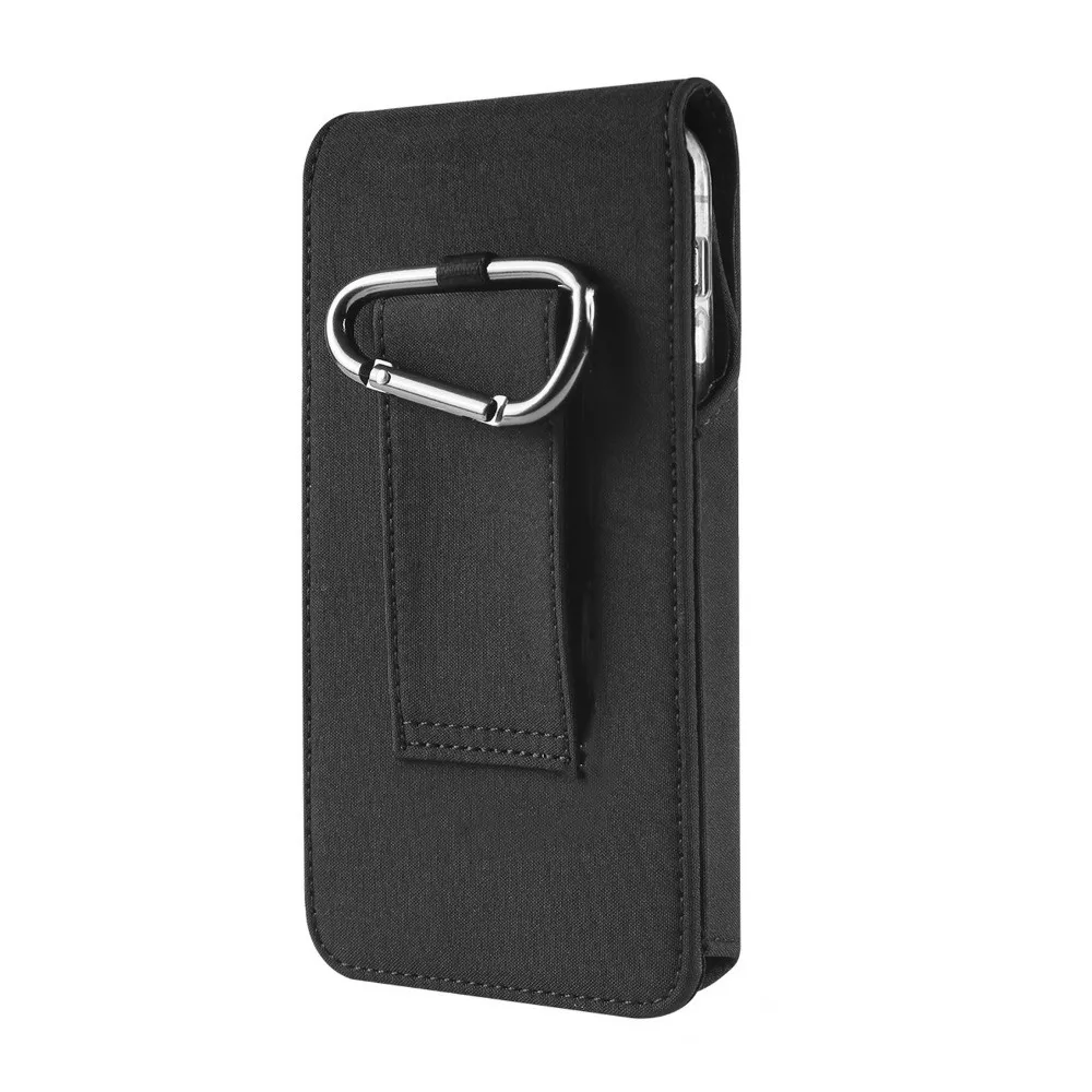 Coin Purse With Hook Mobile Phone Pouch Single-layer Waterproof Phone Belt Clip Bag Black Vertical Phone Belt Hanging Pouch Men view 3