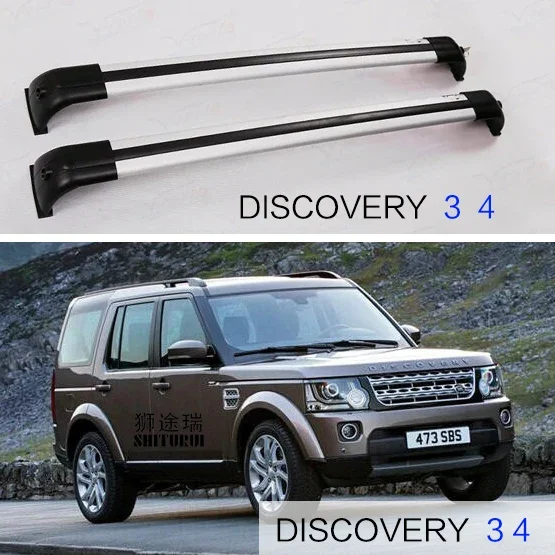 SHITURUI 2Pcs Roof bars For Land Rover discovery 3 4 discovery5 Evoque Alloy Side Bars Cross Rails Roof Rack Luggage Carrier