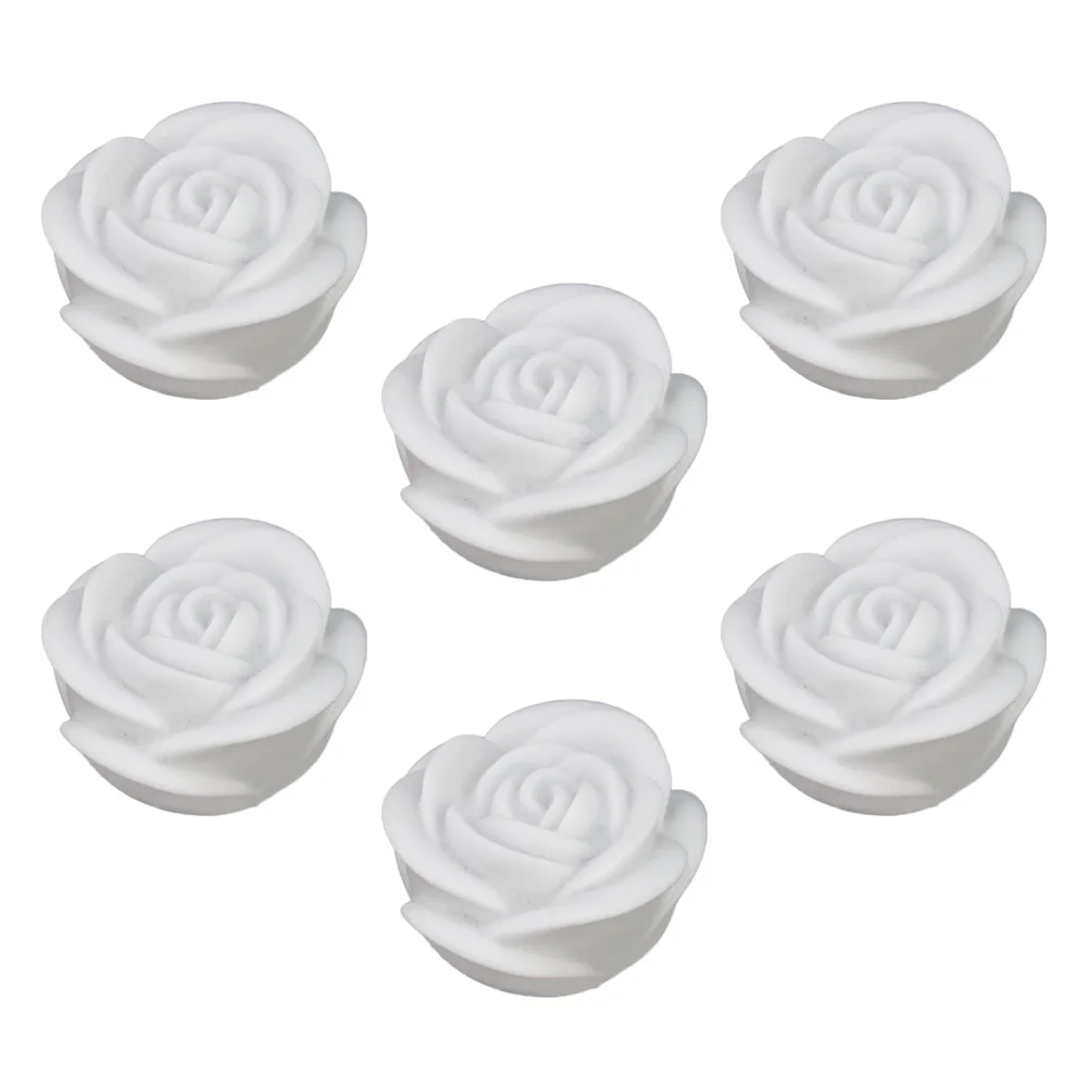 

6 Pcs Decor Artificial Lantern Rose Lights for Valentine's Day Electronic White